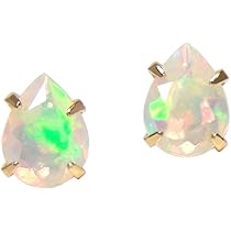 Amazon | オパール イエロー ゴールド K18 18金 18K 雫 ピアス